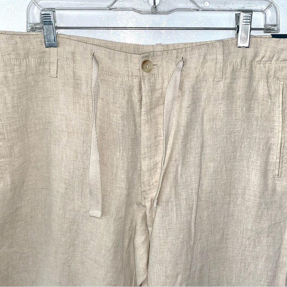 NWT Perry Ellis Men’s Linen Drawstring Pants Sz 36x32 Sand/Natural